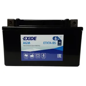 Akumulator motocyklowy EXIDE ETX7A-BS/YTX7A-BS 12V 6Ah 90A