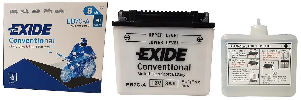 Akumulator EXIDE EB7C-A/YB7C-A 12V 8Ah 90A