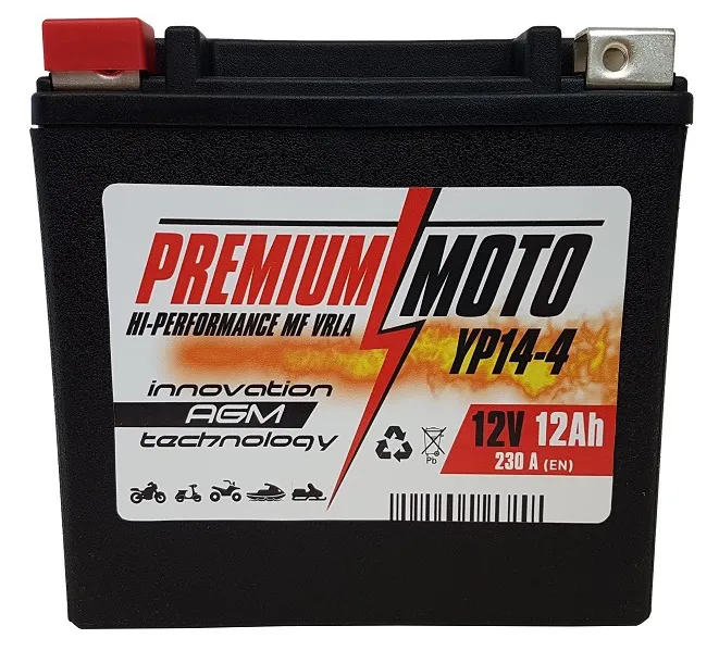  Akumulator Motocyklowy YP14-4/YTX14 12V 12Ah 230A Premium Moto