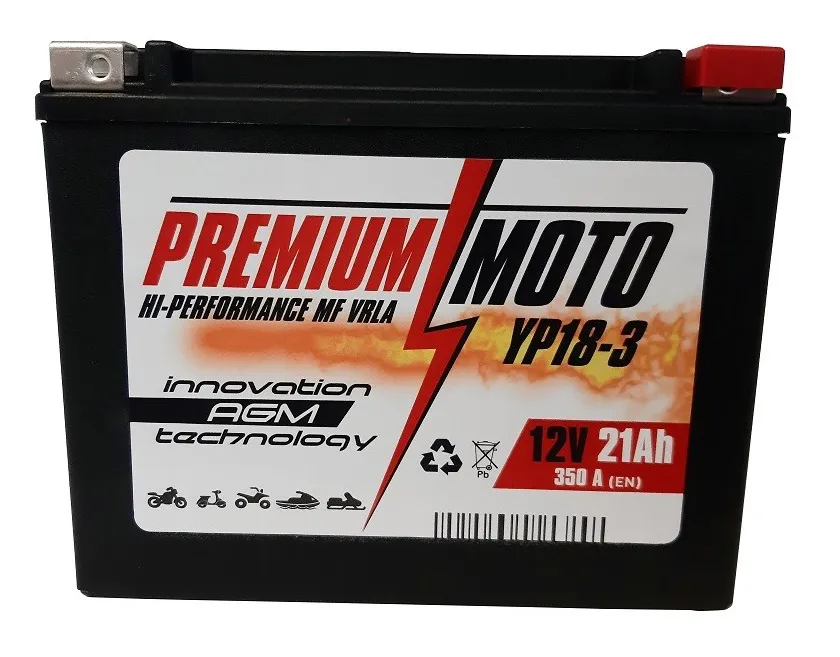  Akumulator Motocyklowy YP18-3/YTX24HL/Y50-N18L-A 12V 21Ah 350A Premium Moto